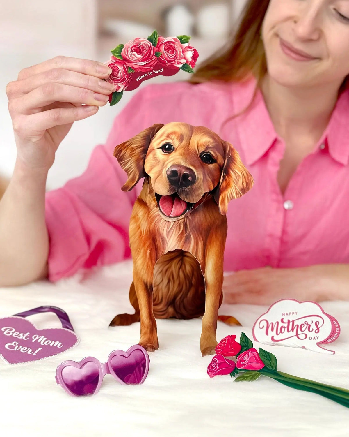 Mother's Day Golden Retriever Pop-Up Card