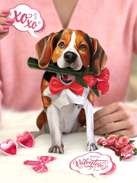 Valentine's Day Beagle Pop-Up Card