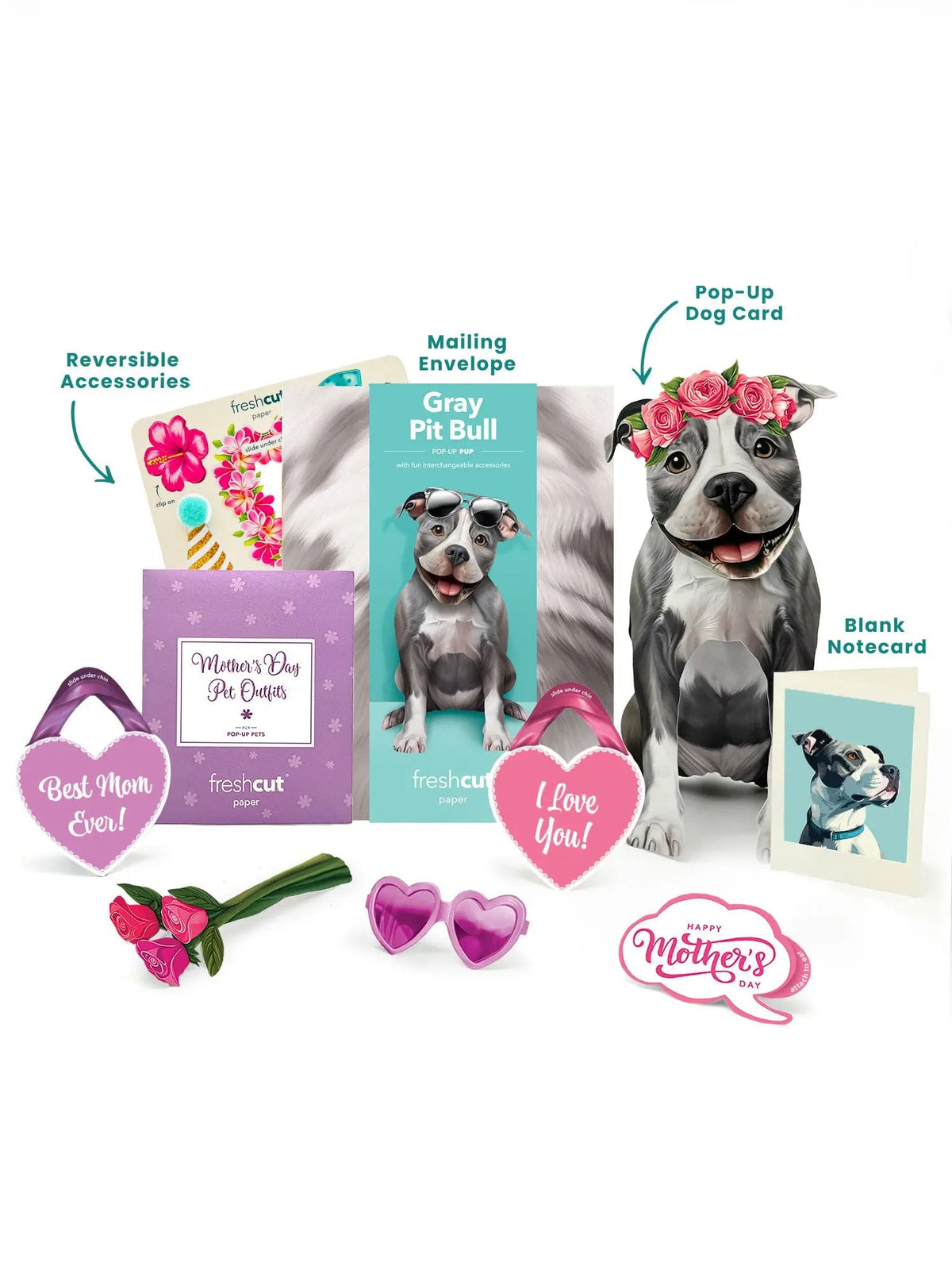 Mother's Day Pit Bull Pop-Up Card