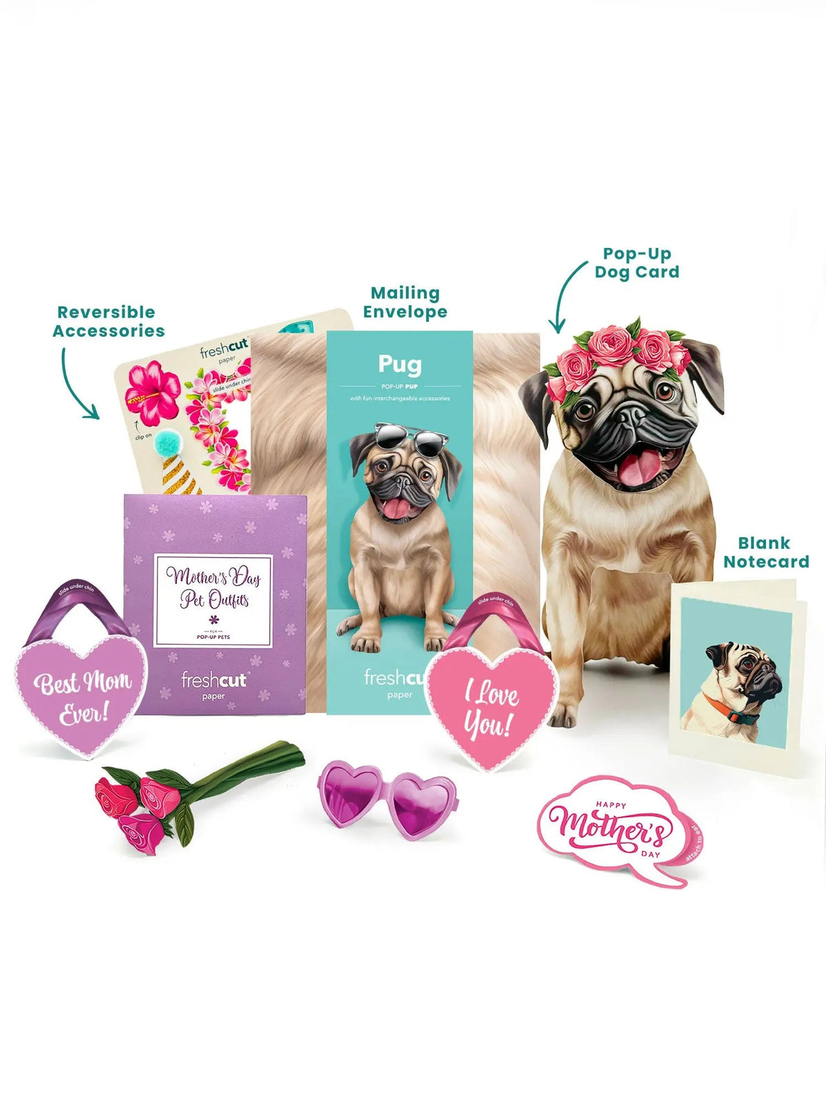 Mother's Day Pug Pop-Up Card
