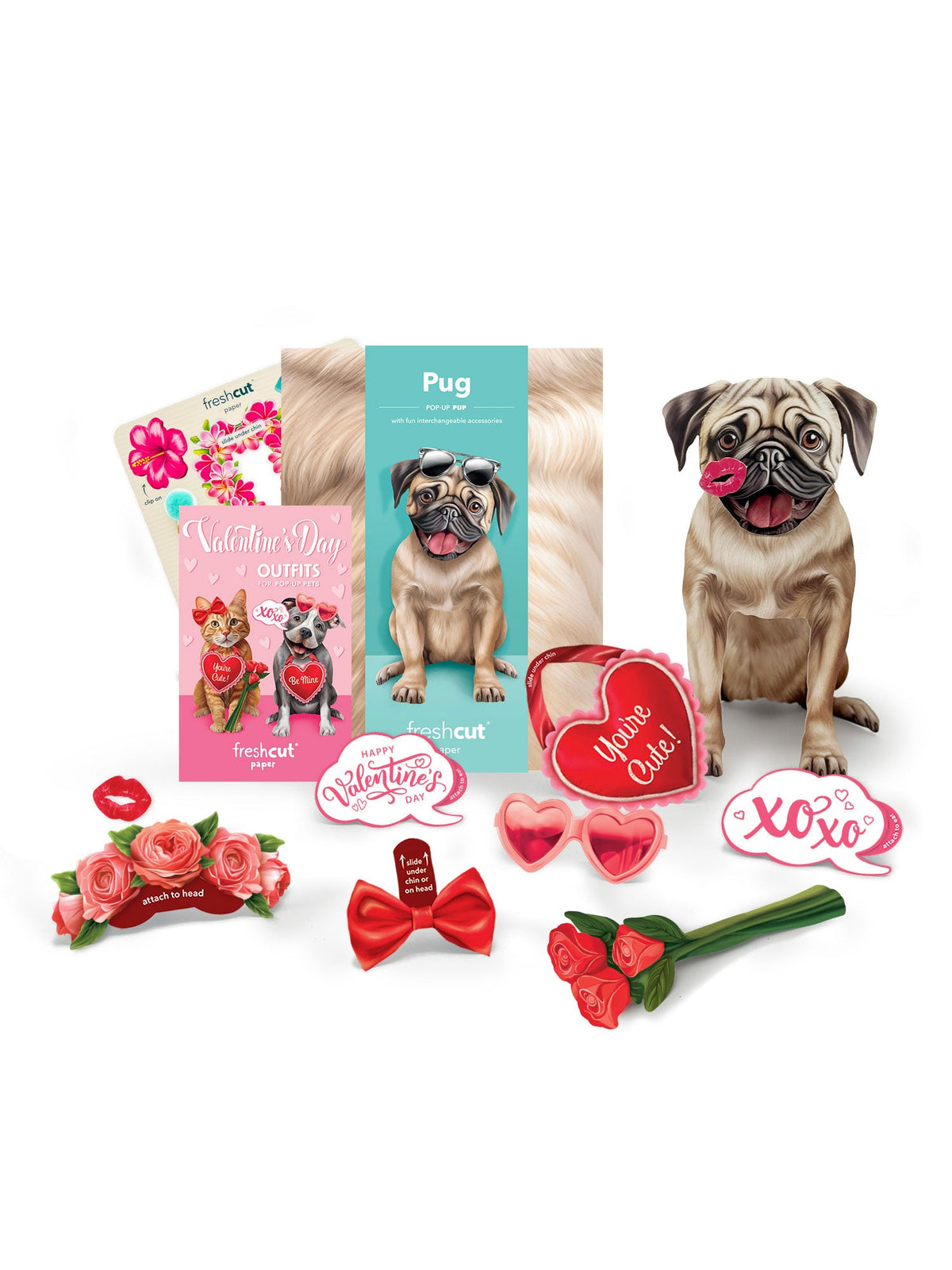 Valentine's Day Pug Pop-Up Card