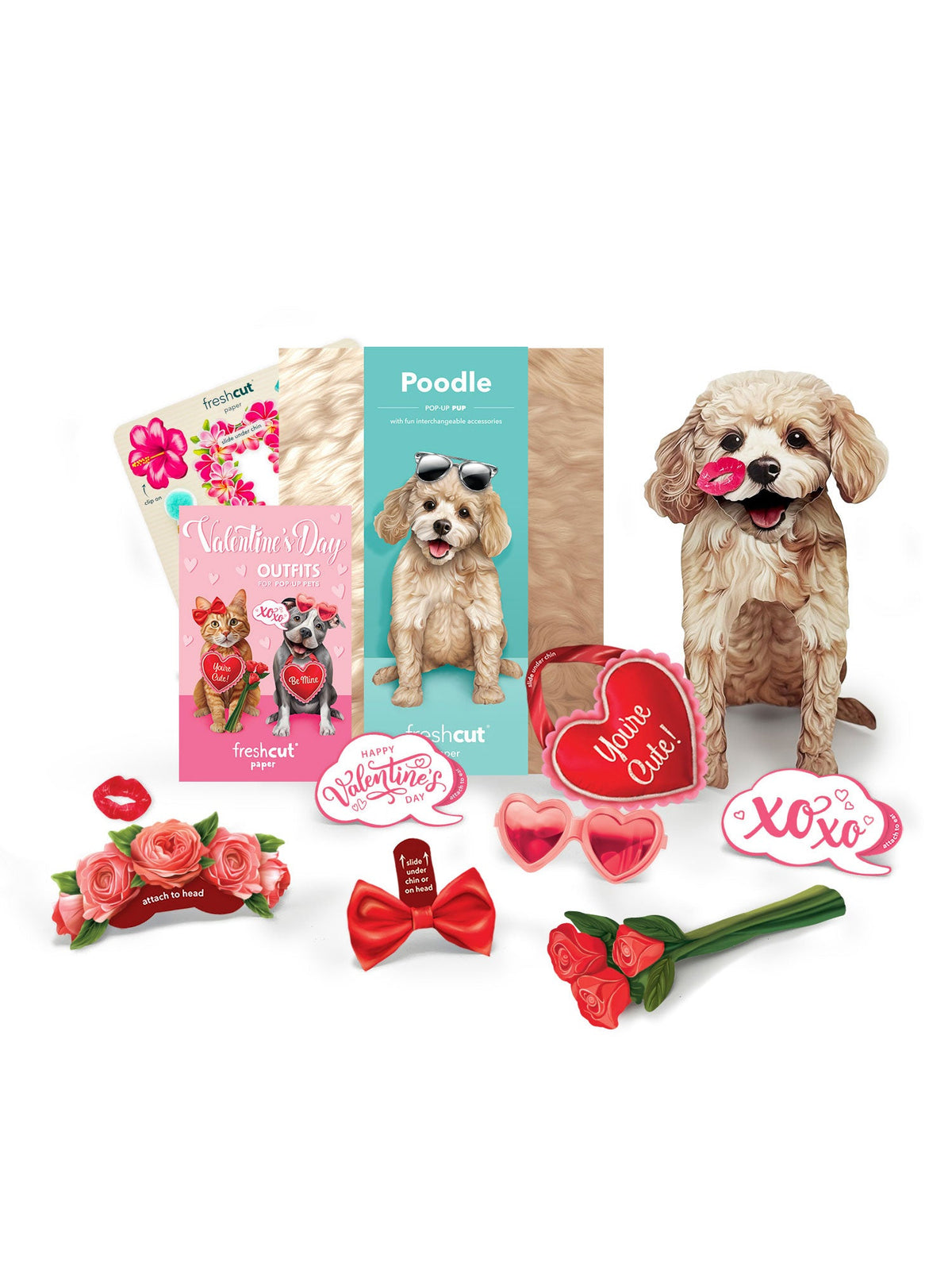 Valentine's Day Poodle Pop-Up Card