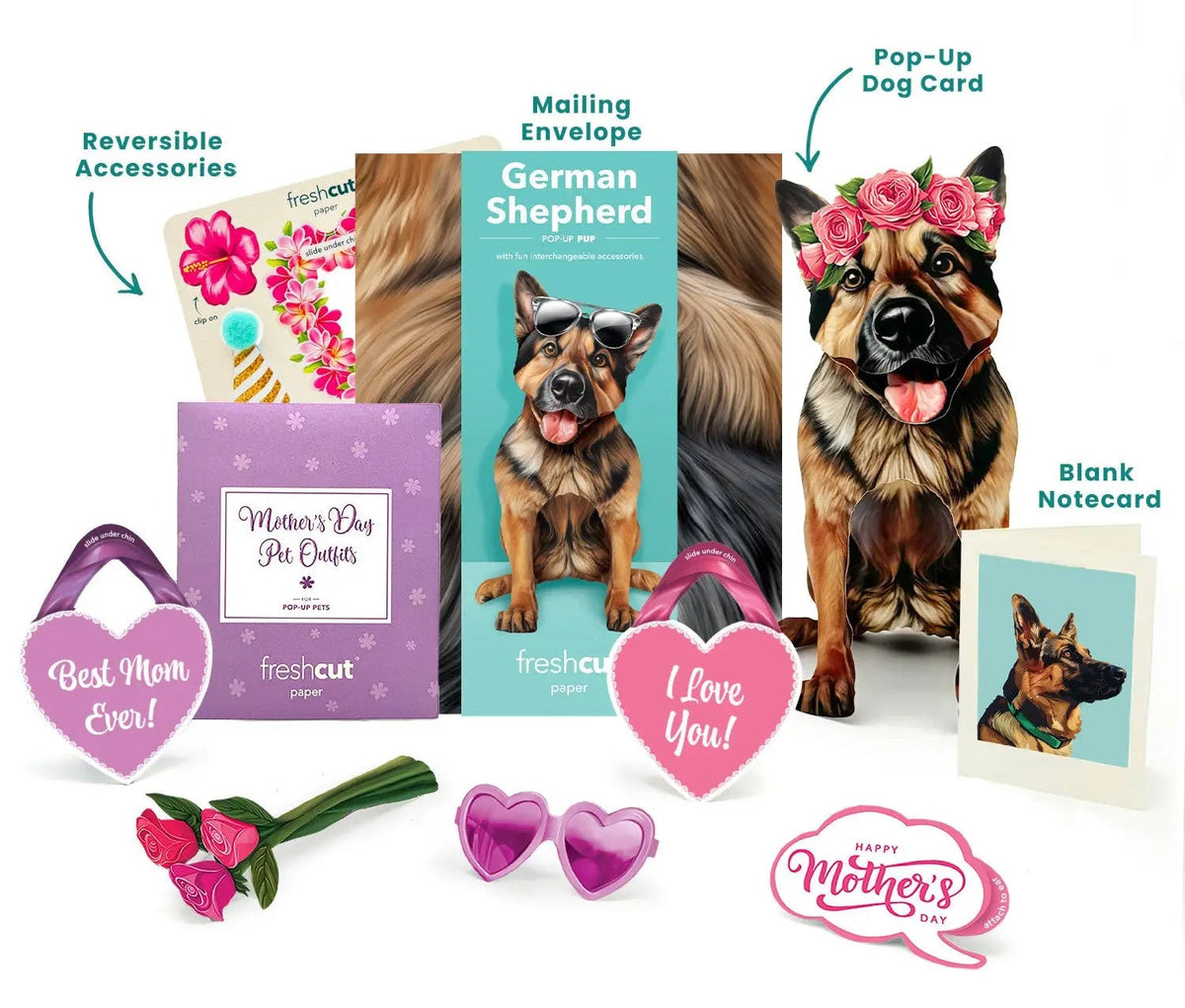 Mother's Day German Shepherd Pop-Up Card