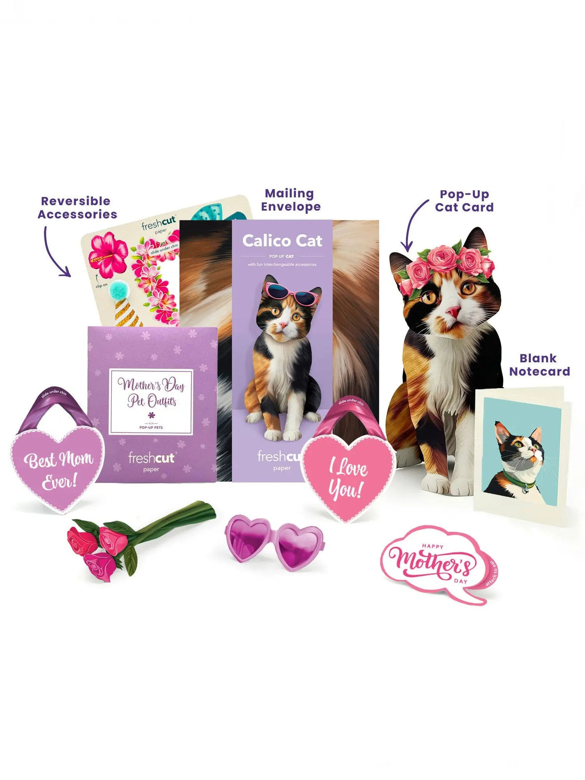 Mother’s Day Calico Cat Pop-Up Card