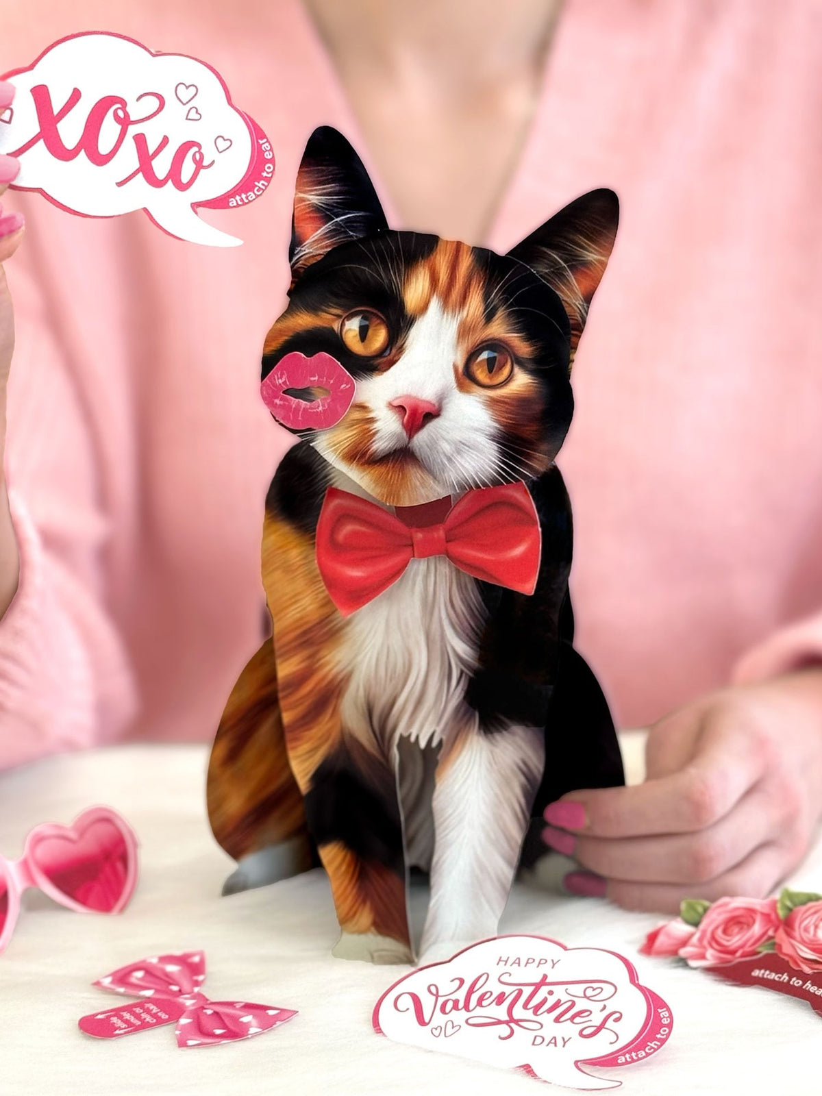 Valentine's Day Calico Cat Pop-Up Card