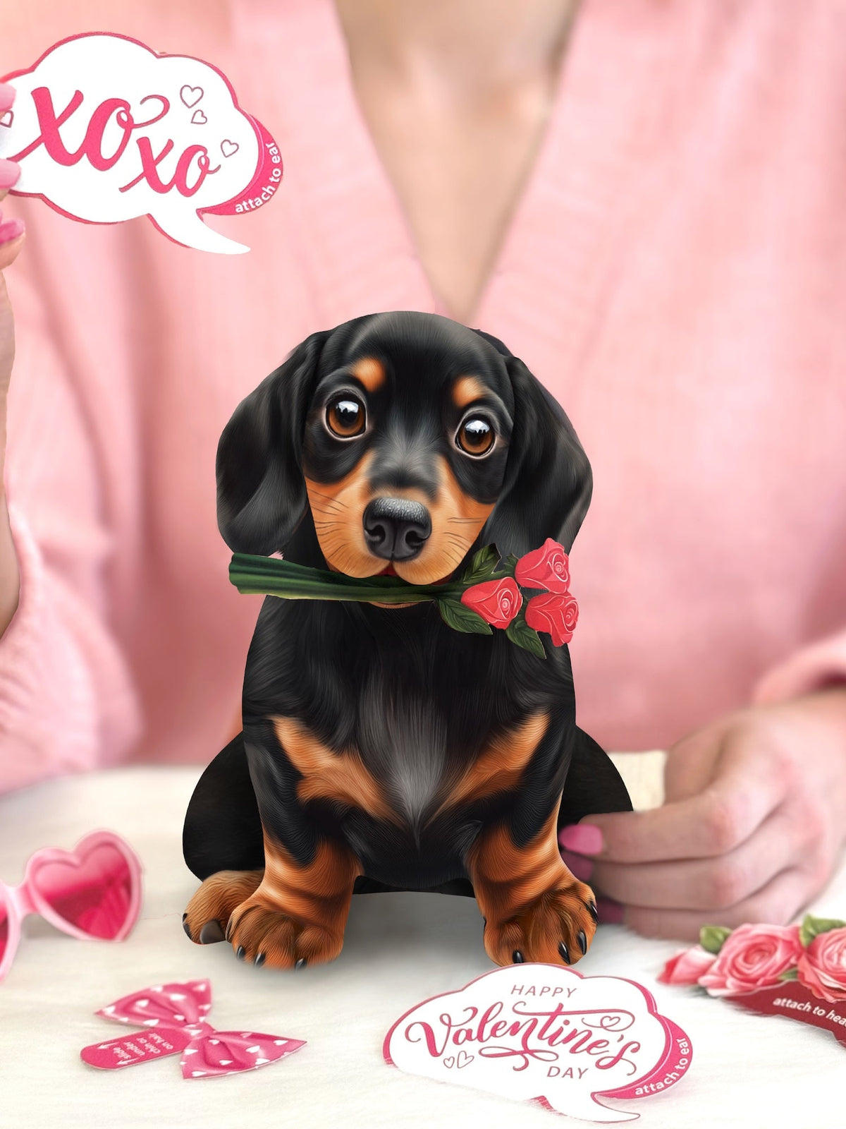 Valentine's Day Dachshund Pop-Up Card