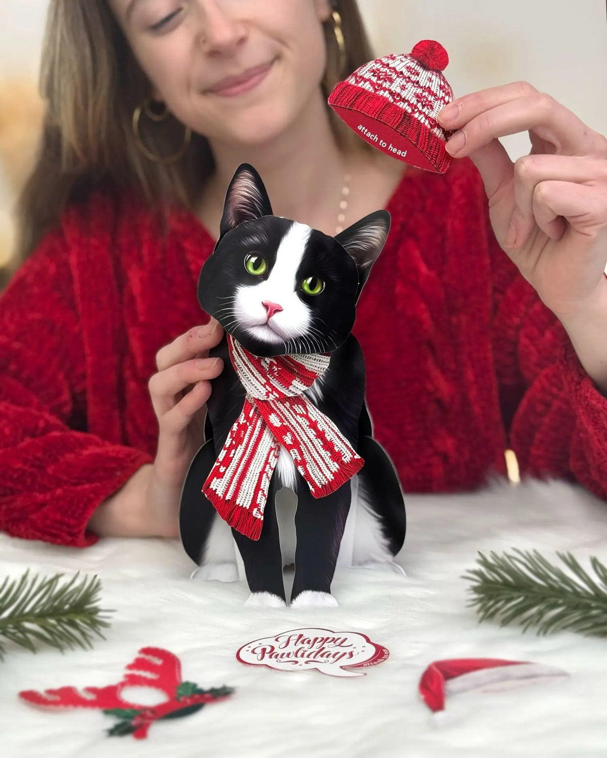Holiday Tuxedo Cat