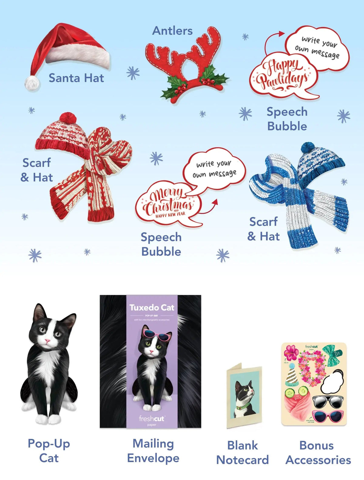 Holiday Tuxedo Cat