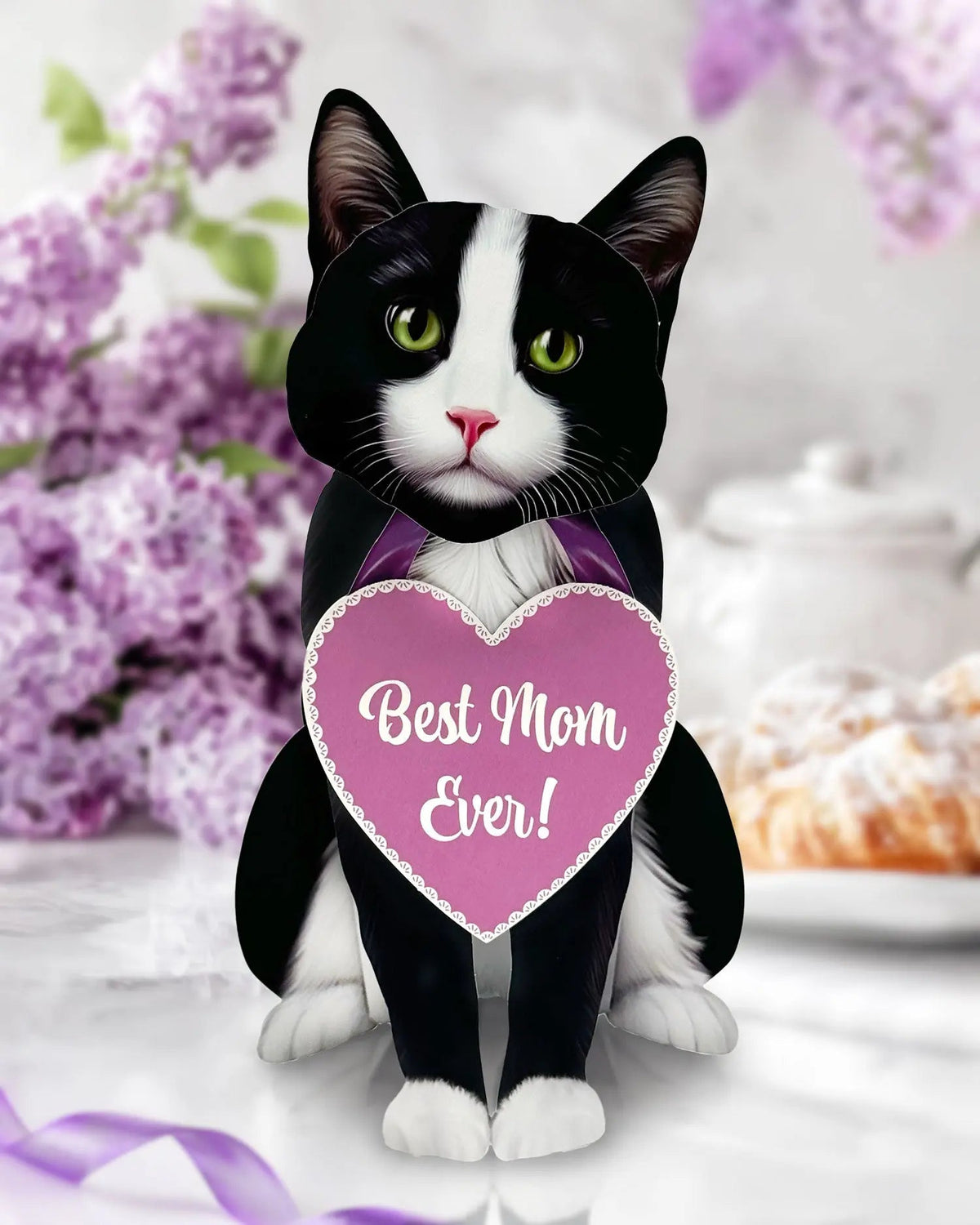 Mother's Day Tuxedo Cat Pop-Up Card